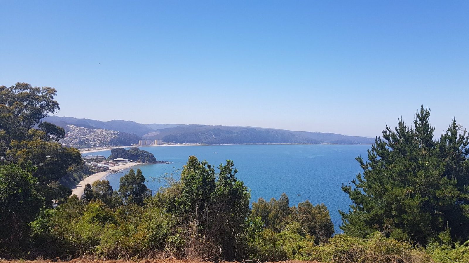 Vista hacia la bahía desde el terreno de Miramar Lodge Cocholgüe